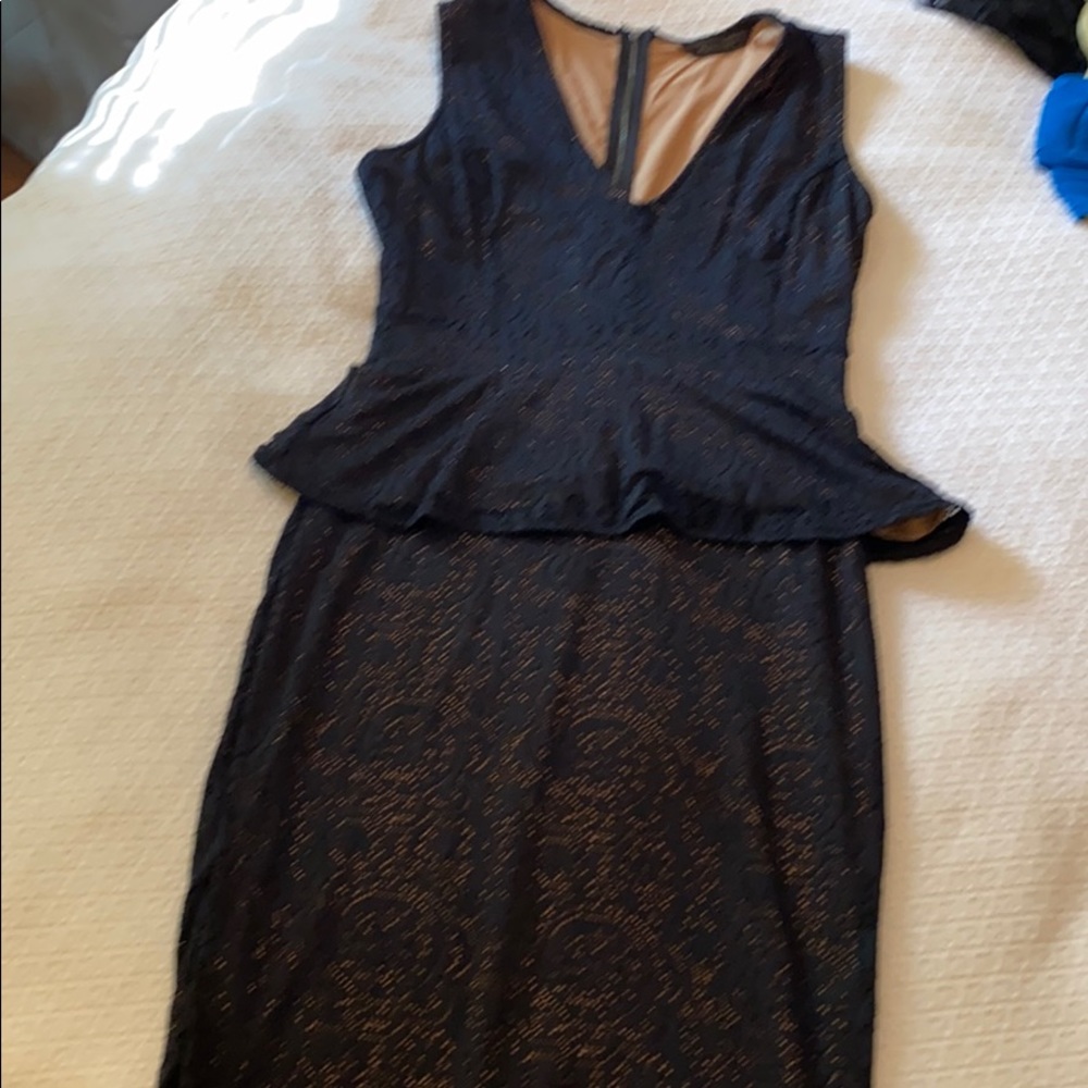 Navy BCBG Peplum Dress